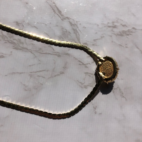 Vintage Christian Dior Faux Pearl + Crystal Necklace CD Chain Signed Adjustable - Picture 6 of 9